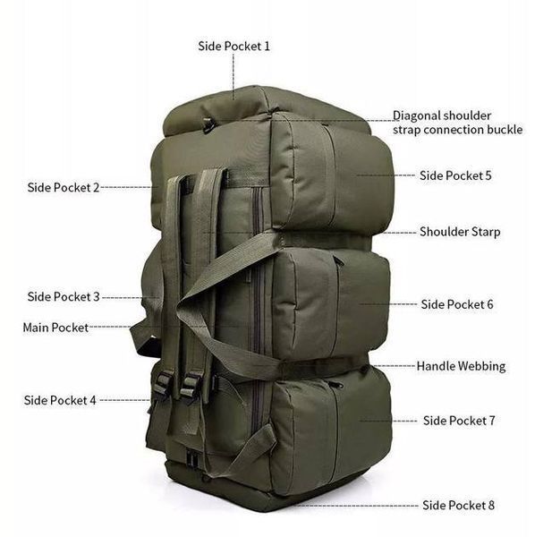 Велика тактична сумка рюкзак баул BT1-90 олива BP-tactical фото