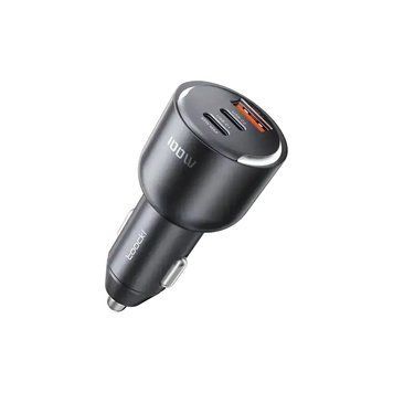 Автомобільний зарядний пристрій 100W (2&times;USB-C + USB-A) &mdash; живлення Starlink, ноутбуків та смартфонів adapter-100w фото