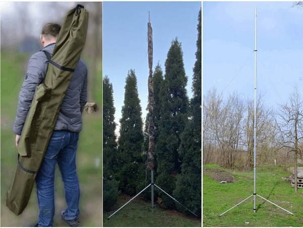 Не фарбована телескопічна щогла 4 м (матча). Для антен, FPV, Mavic, РЕБ, РЕР, інтернету, підсилювачів, зв'язку, глушилок тощо matcha_4m фото