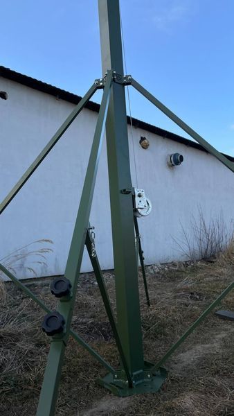 ЩОГЛА ТЕЛЕСКОПІЧНА АЛЮМІНІЄВА 6м, з механічною лебідкою для антен керування БПЛА та передачі відеосигналу shchohla-z-lebidkoiu-6м фото