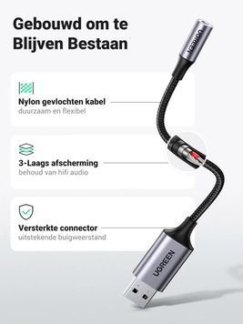 Перехідник Ugreen CM477 USB to 3.5 мм Audio Adapter 25см ugreen-cm477 фото
