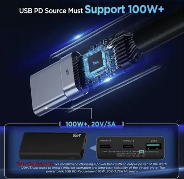 Кабель питания для Starlink Mini &laquo;3 в 1&raquo; (Type-C/DC/прикуриватель) длиной 6 метр 3_in_1_power_сable_6m фото