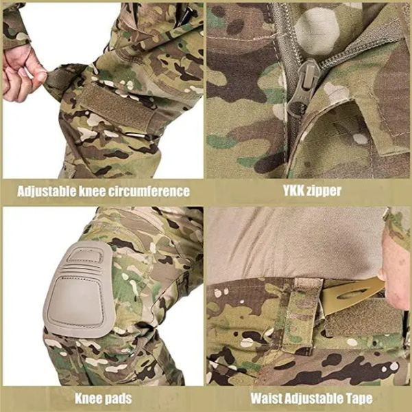 Тактические (боевые) штаны IDOGEAR G2 (мультикам) плотные, тактические брюки с наколенниками XXL G2v2 фото