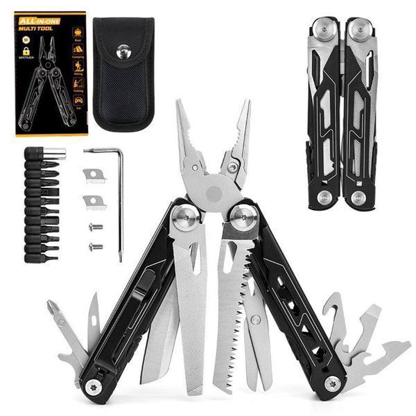 Мультитул тактический из нержавеющей стали черно-серый Multitool-silver-black фото