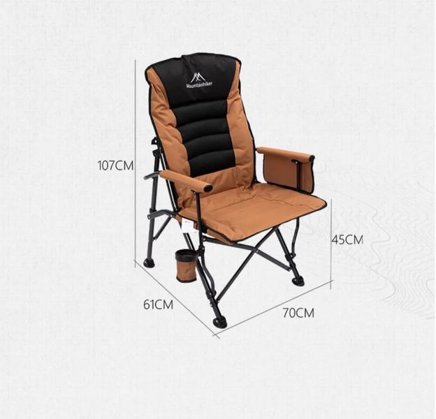 Складне туристичне крісло Mountainhiker Ouk Camping Chair | Кемпінгове крісло з підлокітниками та підсклянником Койот chair-mountainhiker-coyote-1105 фото